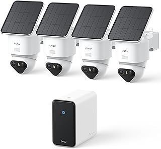 aosu T2 Ultra 4K Solar Security Cameras Wireless Outdoor, 4-Cam Kit, Smart Home Security System with TrueColor Night Vision, AI Recognition&Motion Tracking, 360°Pan&Tilt, Expandable 16TB Local Storage