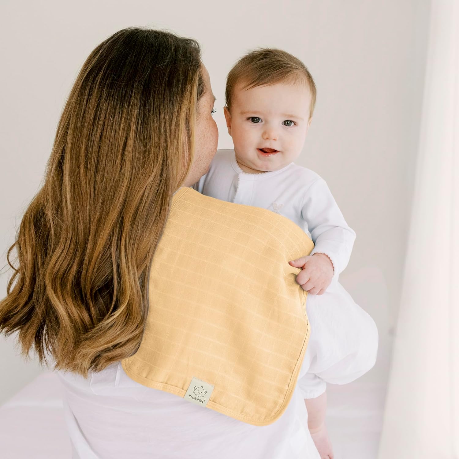 KeaBabies Cotton Muslin Burp Cloths Baby Boy, Girl - 5-Pack Soft & Absorbent Burping Cloth for Babies, Large Baby Towels & Washcloths for Newborn, Spit Up Rags, No Shrink, 20x10" (Primeval) - Image 9