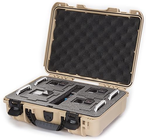 Nanuk Estuche rígido impermeable 910 con inserto de espuma para cuatro GoPro Hero 9 y 10 - Bronceado (910-4GOPH90)