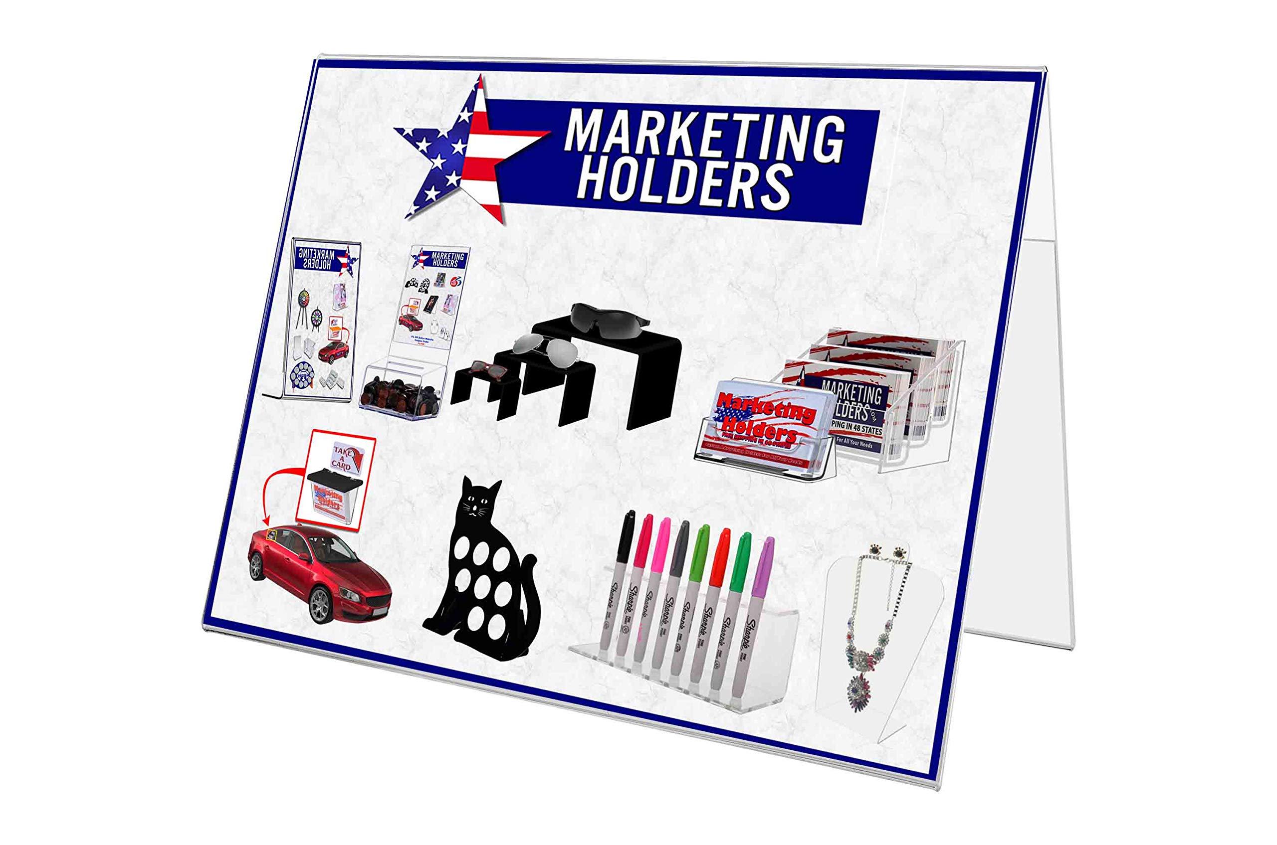 6 Pack Sign Holder A Frame Countertop Double Sided Display 11" x 8.5" Upcoming Events and Seasonal Specials in Restaurants Nightclubs and Bars Clear