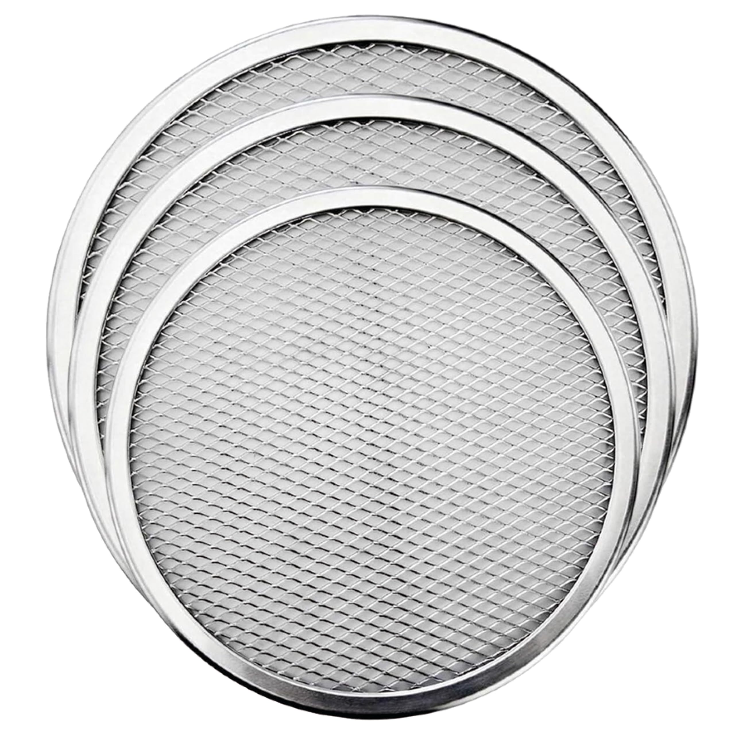 3 Pack Pizza Trays for Oven Non Stick, Aluminium Pizza Tray Mesh Pizza Baking Trays for Oven, Mesh Pizza Screen Pizza Pan with Holes for Home Kitchen (16")
