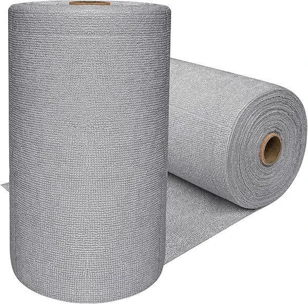 OJYUDD 75 Pack Microfiber Cleaning Cloth Roll,Reusable Tear Away Towels,Washable Ultra Absorbent Cleaning Rags for House,Car,Glass,Garage,Kitchen or Shop(Grey)