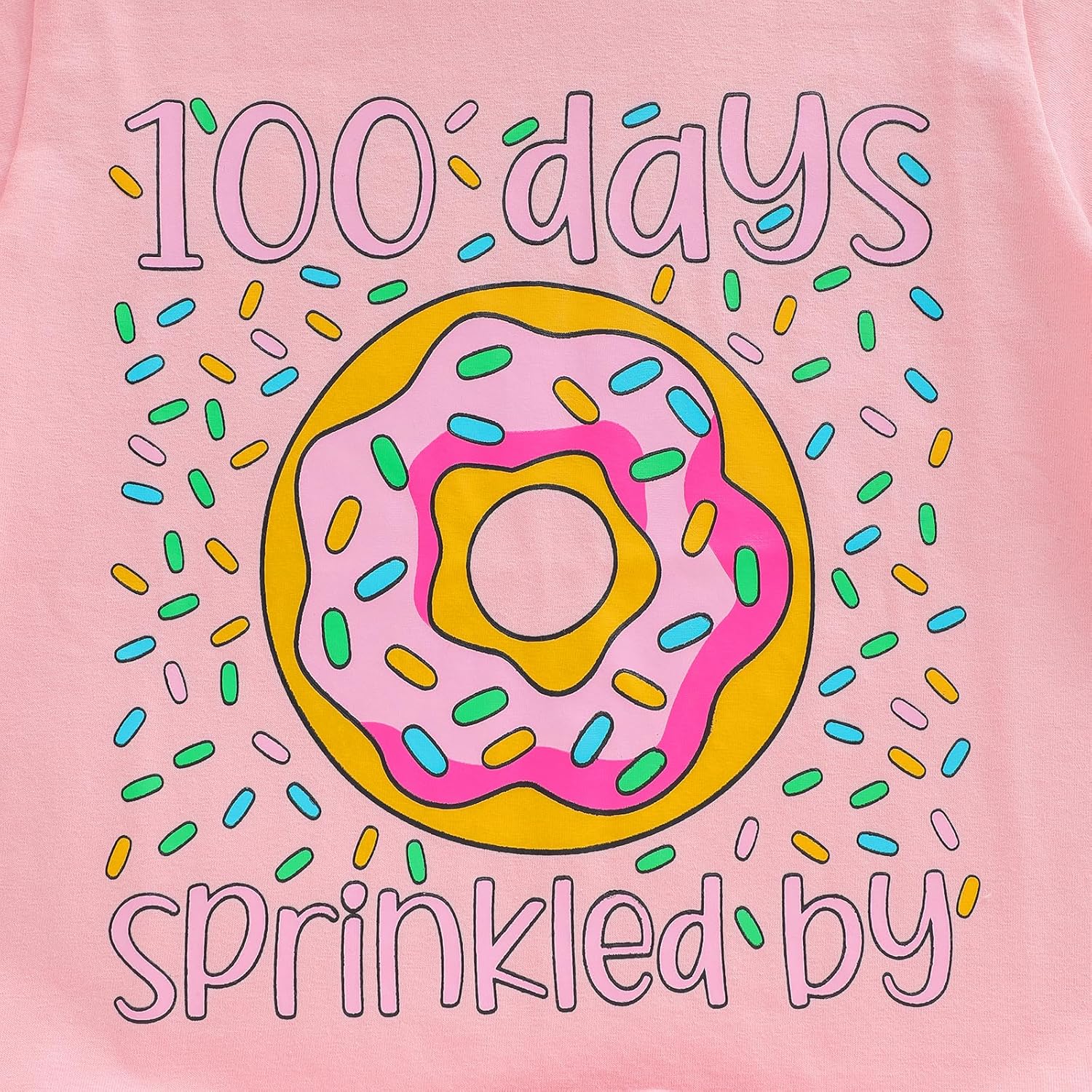 Canis Kids Toddler Little Boys Girls 100 Days of School T-Shirt 100 Days Sprinkled by Donut Celebration Student Shirt - Image 5