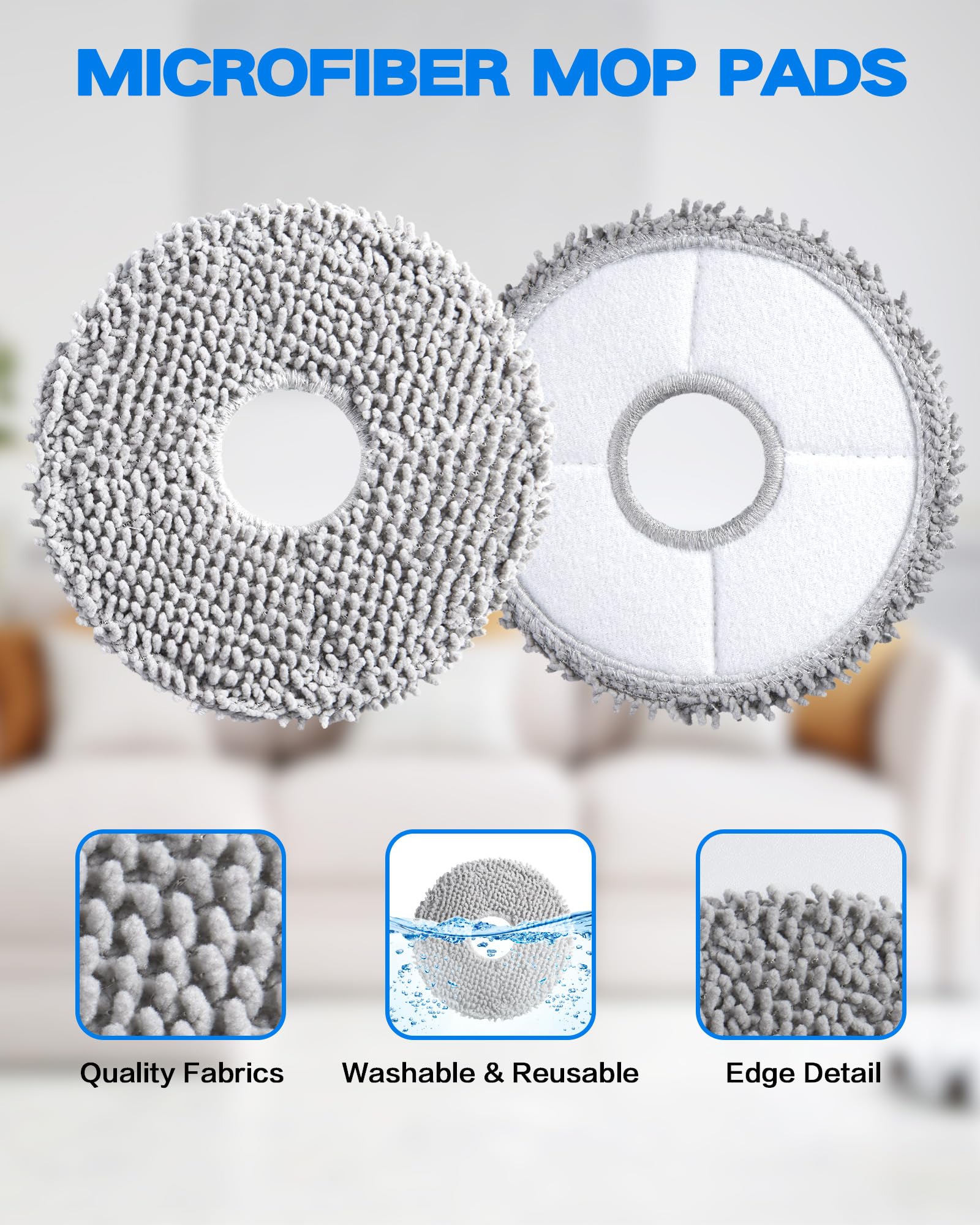 19 Pezzi Accessori per ECOVACS T30 Omni/ T30 PRO Omni Robot Aspirapolvere, Kit di Ricambio con 2 Spazzole Principali, 4 Filtri, 6 Spazzole Laterali, 6 Panni Pulizia, 1 Spazzola di Pulizia