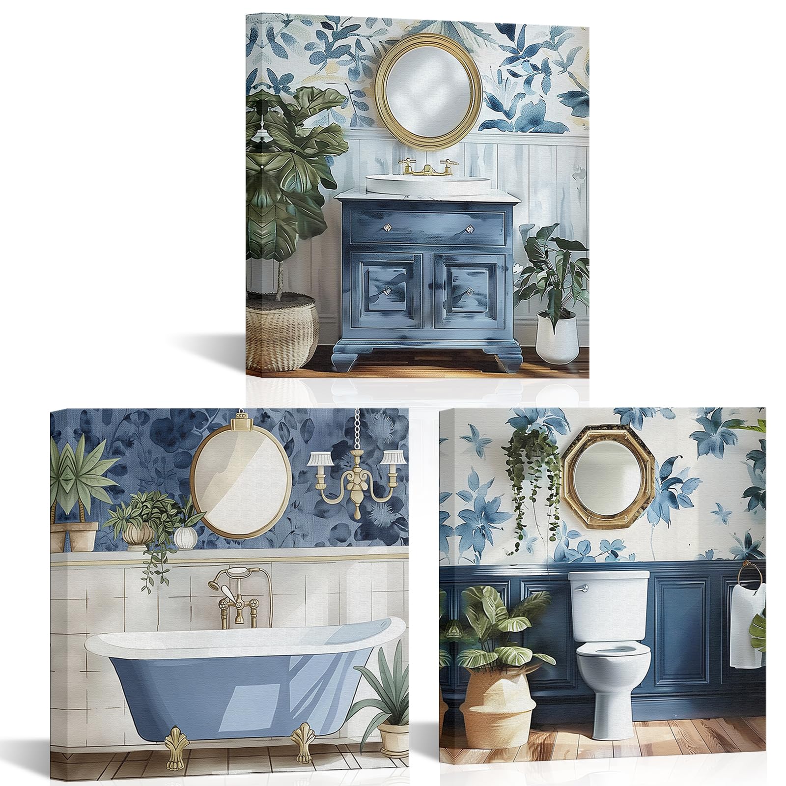 Amazon.com: PoGoXiPoYo 3 Pieces Bathroom Wall Art Canvas Prints