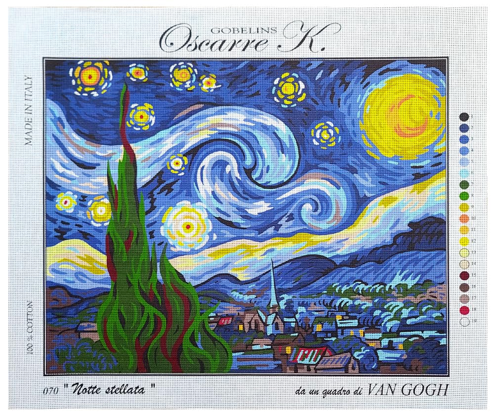Oscarre K. gobelins Kit Mezzo Punto Croce Completo cm 60x50 (ricamo finito cm 50x39) Notte Stellata