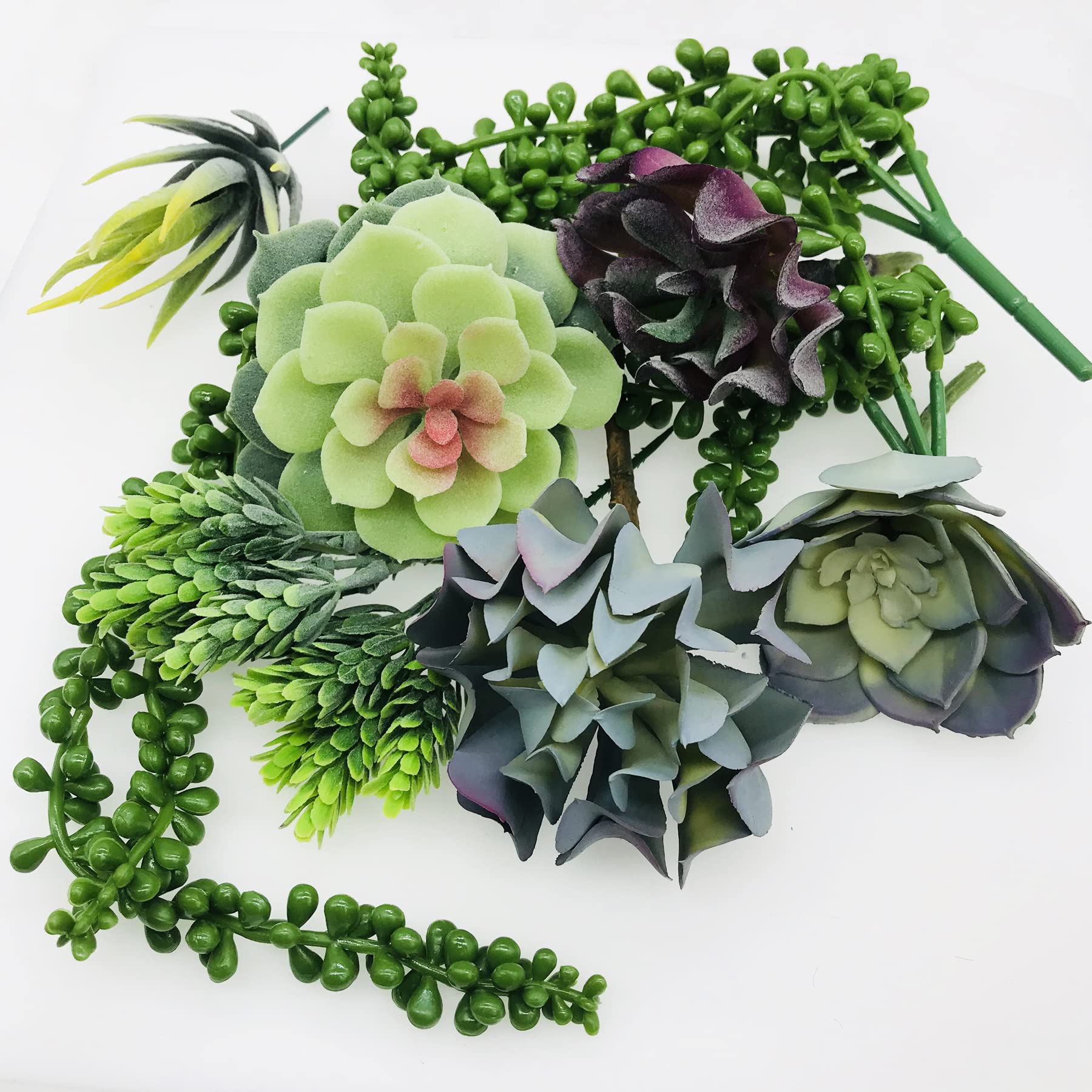 Woohome Piante Succulente Artificiali 20 Pz Succulente Artificiali Misti Piante Grasse Finte Decorative per La Decorazione del Paesaggio Decorazioni,Casa Giardino Decorazioni