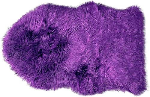 Miniatura 3 de Alfombra suave y esponjosa de forma rectangular sintética, alfombra de piel burdeos, funda de sofá, cojín de asiento, alfombra peluda junto a