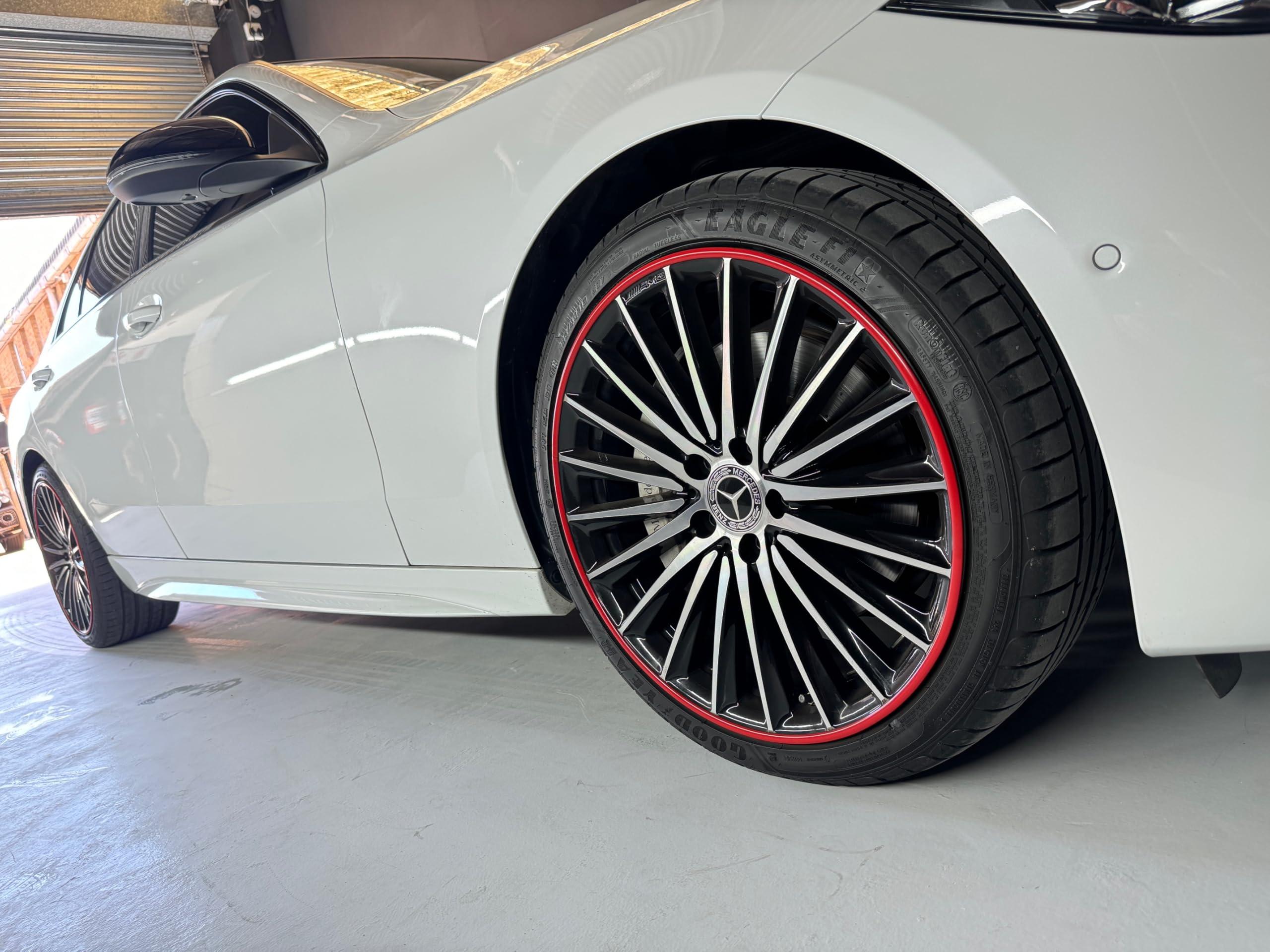 Rim Protector Kit RED for Car Wheels – Alloy Wheel Guard Strip Kit Fits up to 21" Rims | Set of 4 Rim Protectors | Easy to Install Curb Rash Defense for Rims