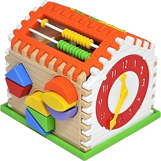 Tigres Smart House Motor Skills Toy, Educational Playhouse with Sorting Function, 21 Pieces, from 1 Year, White