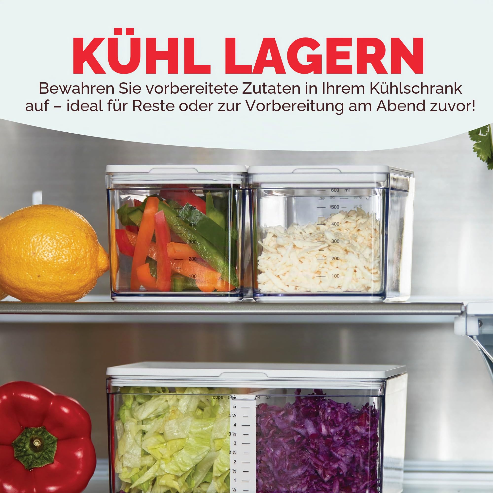 Prepdeck Gen 2 Rezeptvorbereitungs- und Aufbewahrungsstation – 8 wichtige Werkzeuge + Deluxe-Schneidebrett, 14 Kunststoffbehälter + superversiegelte Deckel, abnehmbare Müllfächer, Tablet-Ständer im