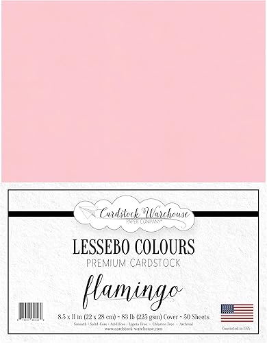 Cardstock Warehouse Lessebo Flamingo (anteriormente rosa concha marina), 8.5 x 11 pulgadas, 83 libras  7.94 ozm, papel de cartulina mate de alta