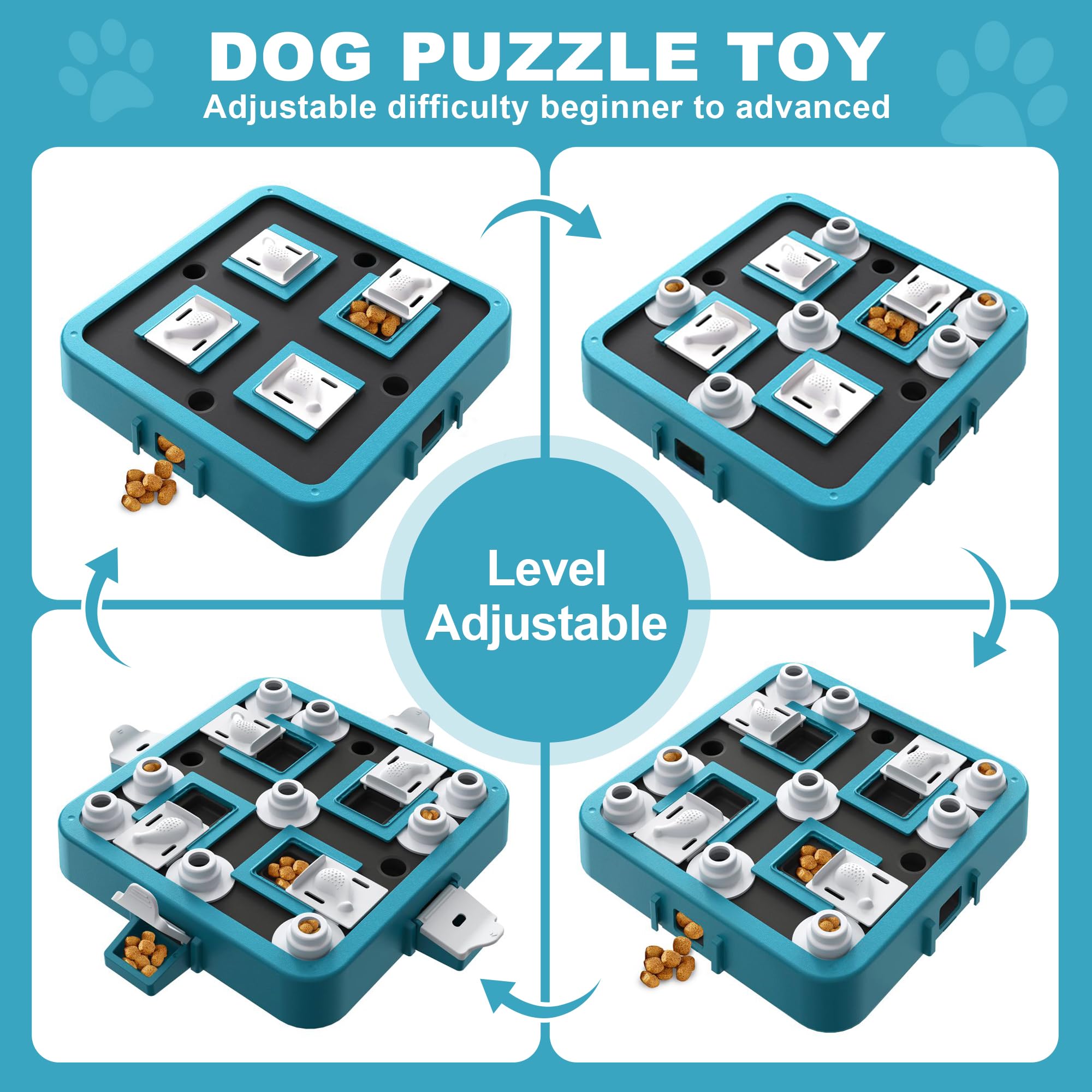 Aluckmao Großes Hunde-Puzzle-Spielzeug, einstellbare Stufen, Anfänger bis Fortgeschrittene | Food Treat Game, Brain Stimulation, Mental Enrichment, Green