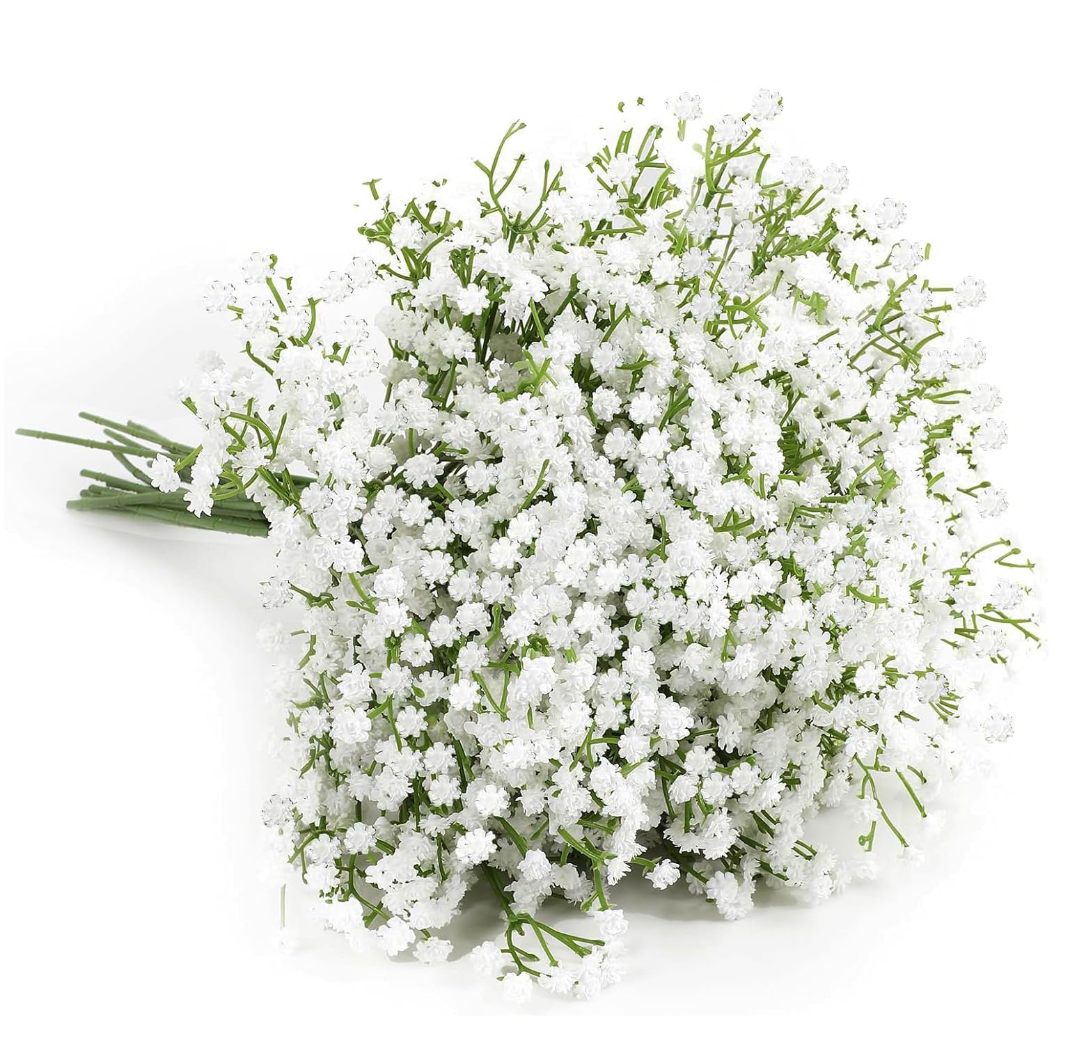 Macrak 12Pcs Mini Babys Breath Artificial Flowers Real Touch Faux Baby Breath Gypsophila Bouquet for Wedding Floral Arrangement Party Decor (18pcs White-28cm)