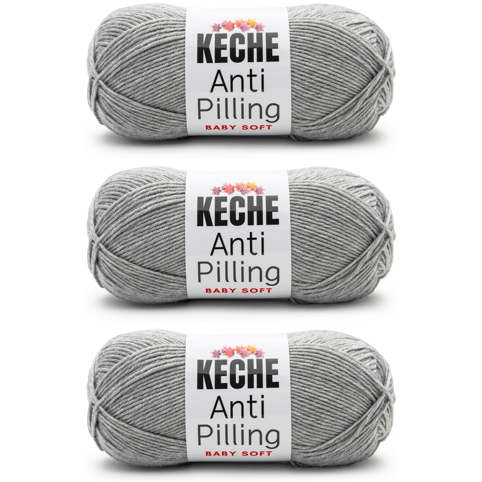 Soft DailyKnit DK Yarn, 100% Anti-Pilling Acrylic for Knitting Crocheting, Light Weight #3 (3.52 oz / 274 Yds) 1 Skein - Red — view 36