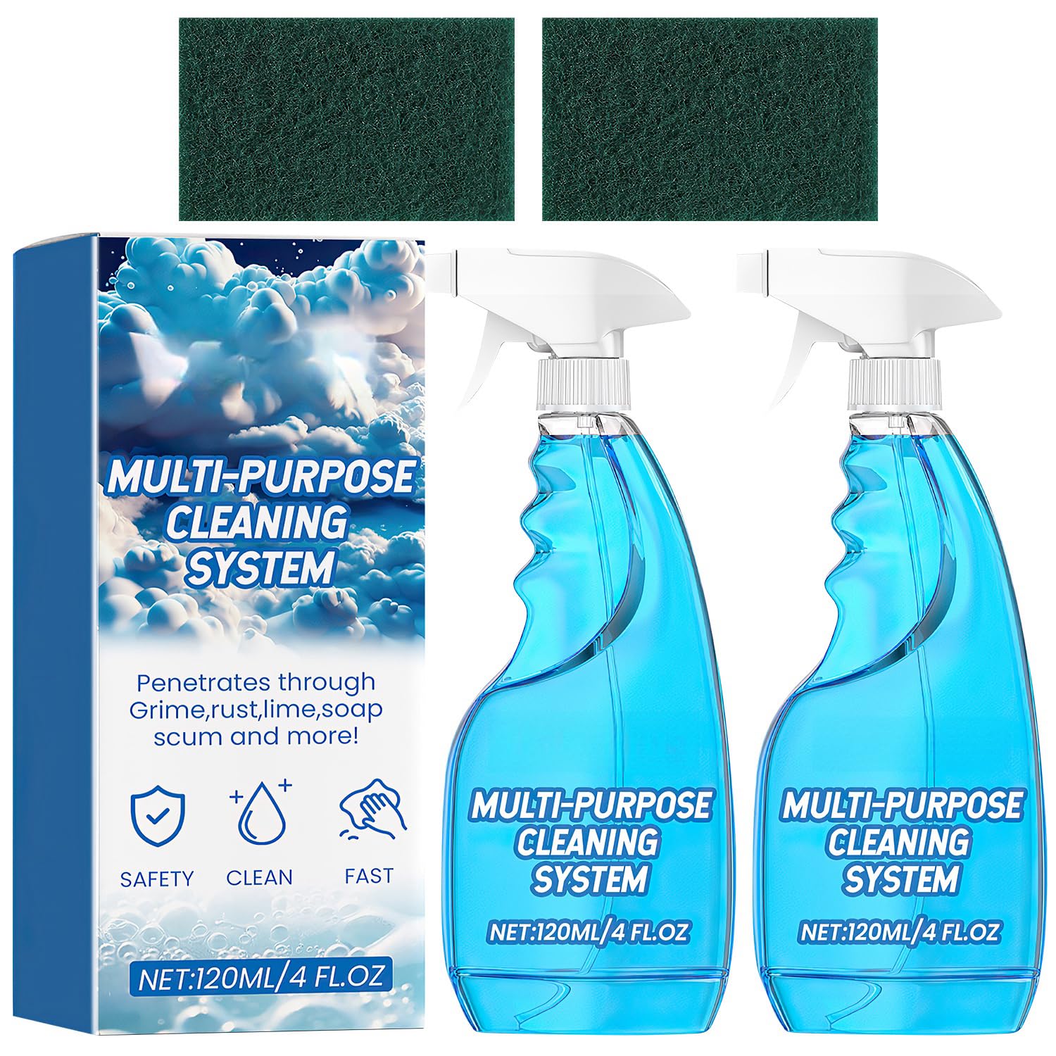 120ml Foam Spray - Foam Spray All Purpose Cleaner,2024 Upgrade Foam Spray,Foam Spray Oven Cleaner,Spray Cleaner,Spray Tablets & Spray Bottle for Kitchen Bathroom (2Pcs)
