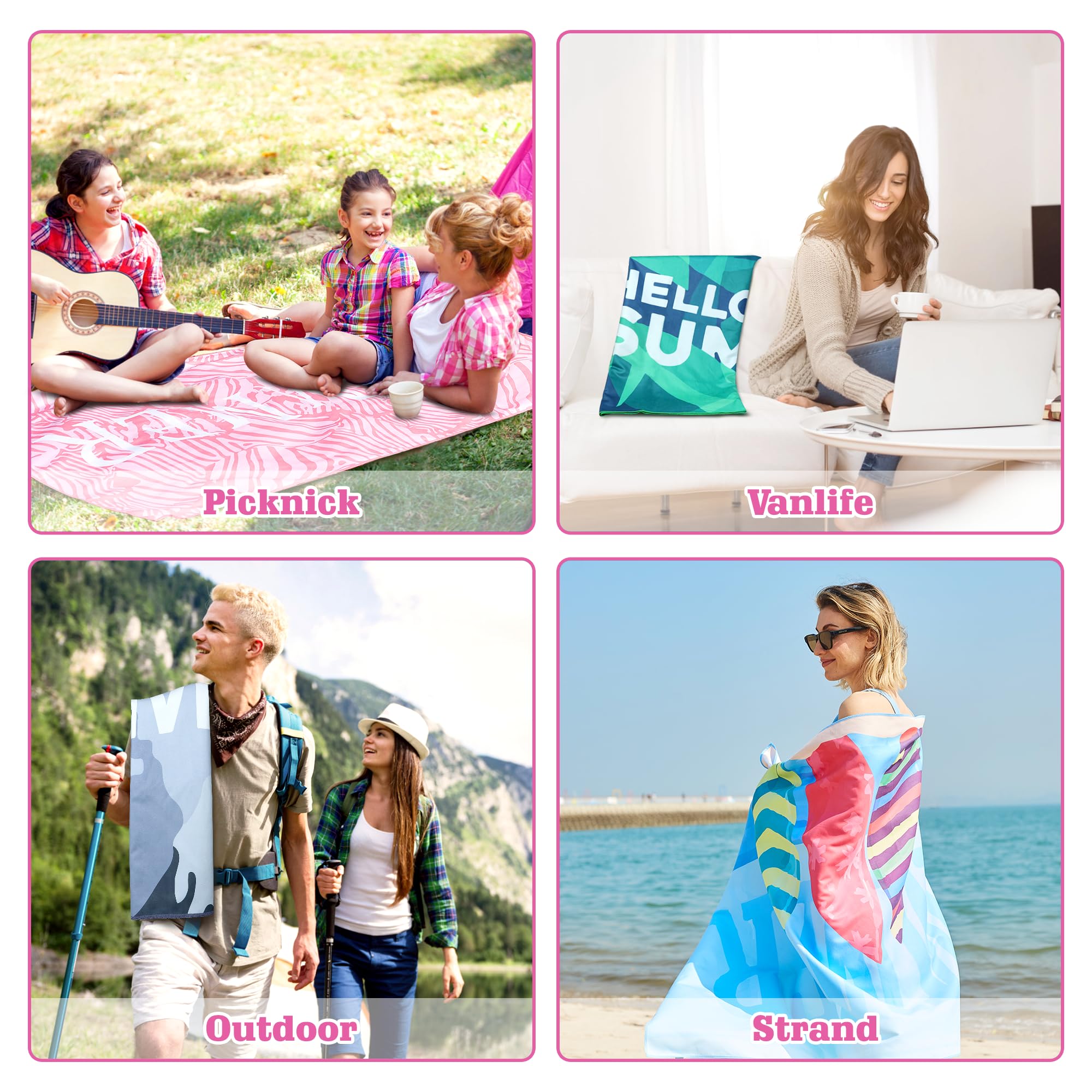 Ponette Toalla De Playa XXL 180x90cm: Microfibra Antiarena Y Secado Rápido, Con Bolsa De Transporte – Diseño De Fresas, Marca Española
