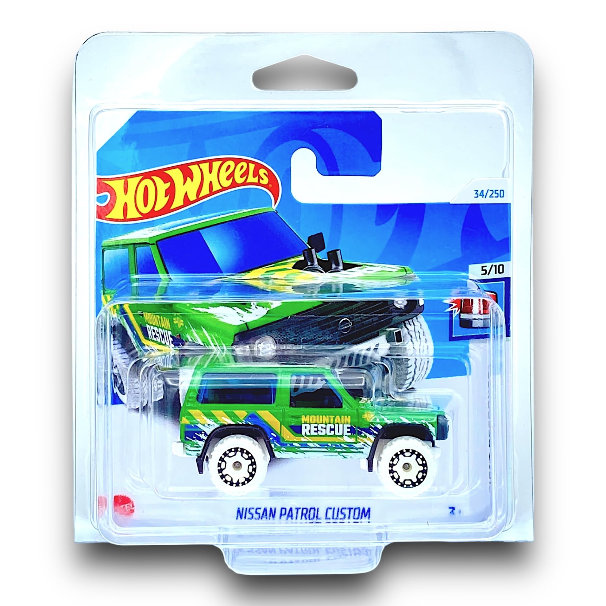 Hot Wheels Nissan Patrol Custom (Green & White) 5/10 HW First Response - 2024-34/250 (Short Card) - COMES IN A GENUINE KLAS CAR KEEPER PROTECTOR CASE - HTC89