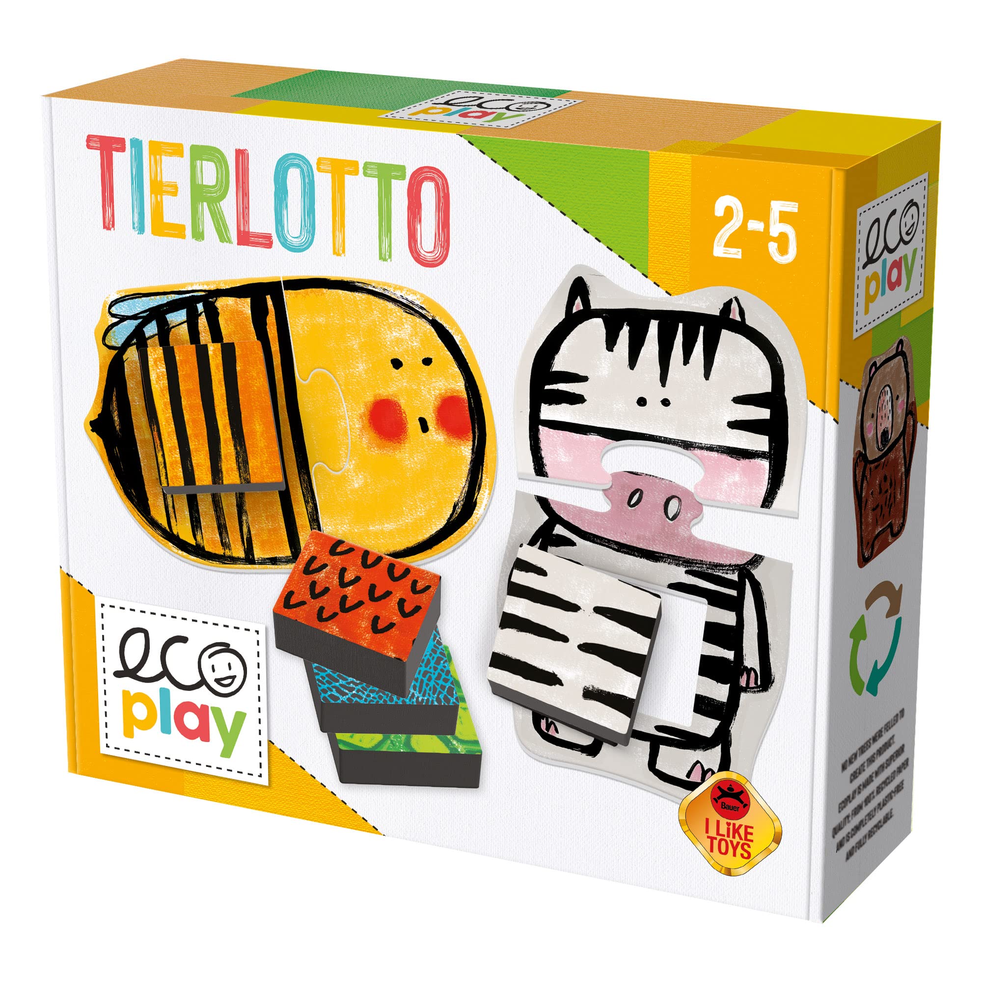 Headu DE52613 Tierlotto Educational Game Montessori Yellow