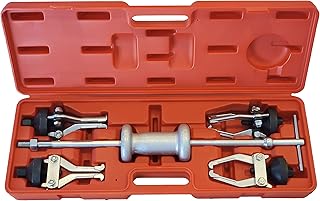 Professional EZ Travel Collection 5-Piece Slide Hammer with Gear and Bearing Puller Set (2 and 3 Jaw Pullers)