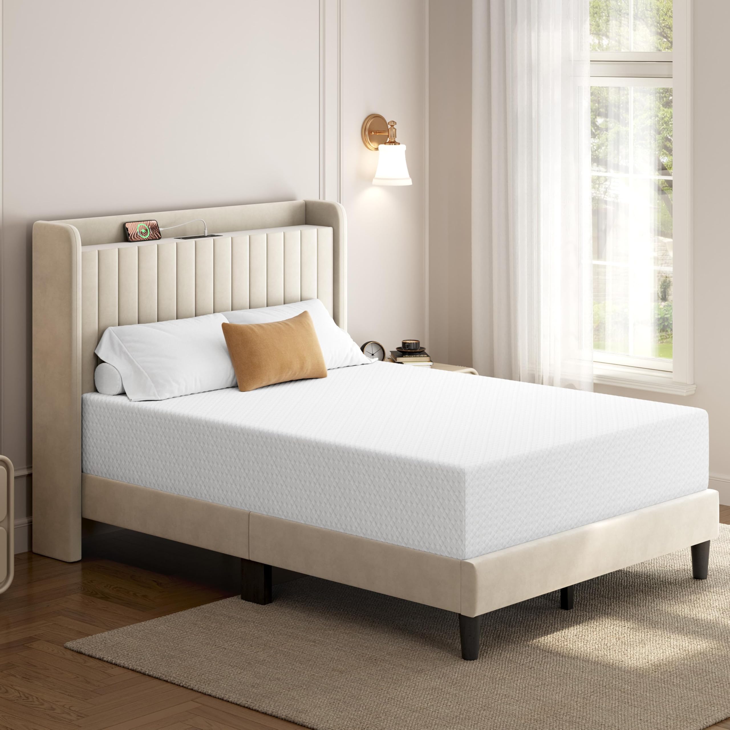 Yaheetech Twin Size Mattress 8 Inch- 3 Foam Layer Cooling Gel Memory Foam Mattresses, Green Tea for Fresher Sleep, Medium Firm, CertiPUR-US Certified,Twin Mattress in a Box — view 14