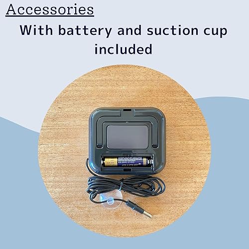 Miniatura 7 de Termómetro digital con sensor externo, imán, ventosa, termómetro de agua, acuario, refrigerador, congelador (negro)