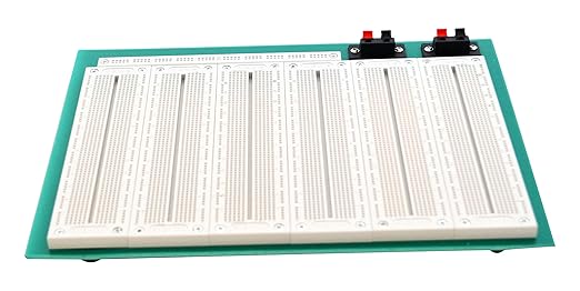 BUD Industries BB-32623 Plate Mounted Breadboard-6 Terminal Strip, Tie-Point 4560, Tie-Point 1540, 13 Distribution Strips, 2 Switches