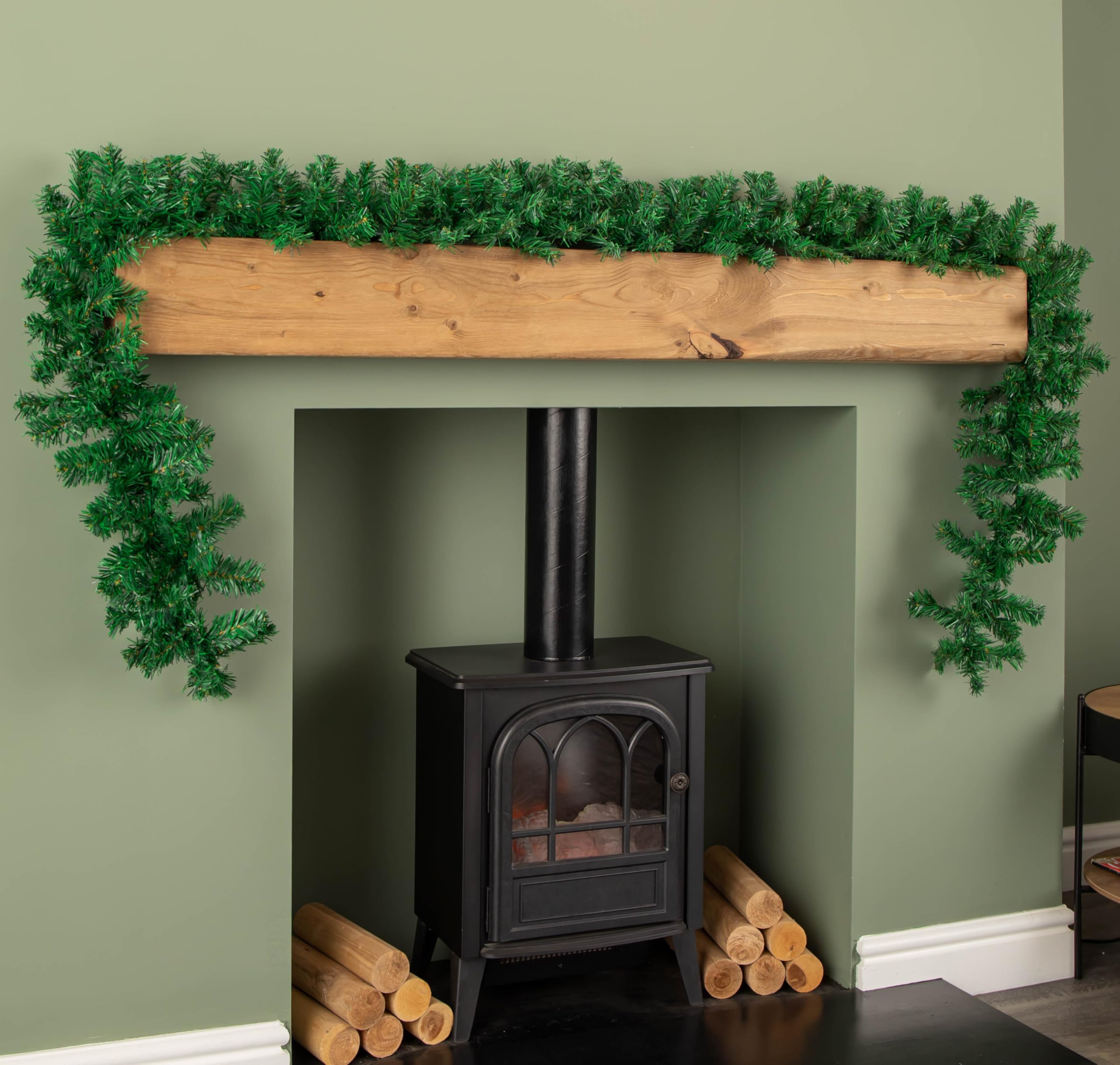2.7m Plain Green Christmas Garland with 260 Tips