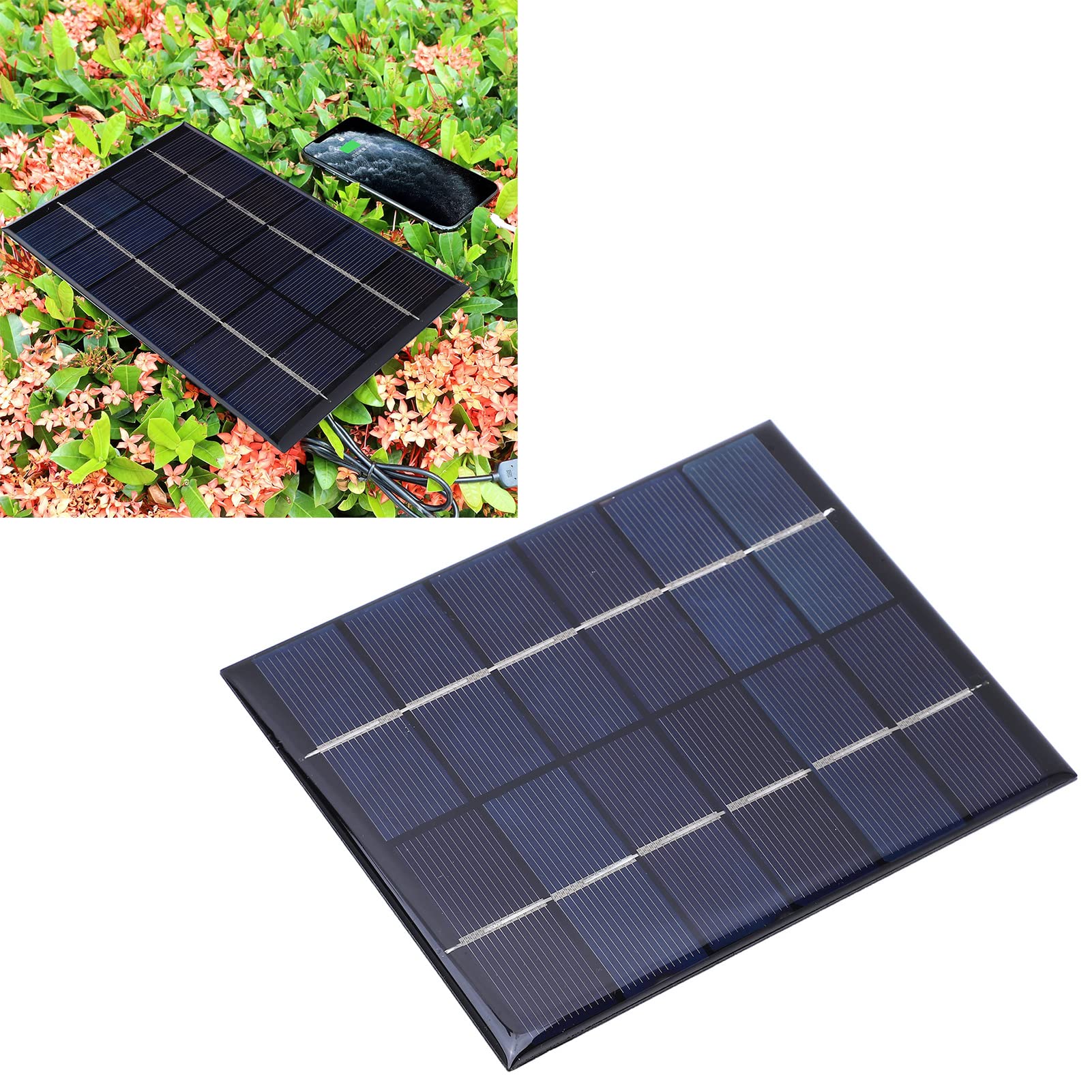 Socobeta Mini Panneau Solaire, 2W 6V Chargeur d'énergie Solaire à économie d'énergie Silicium monocristallin pour téléphone Portable pour lumière LED