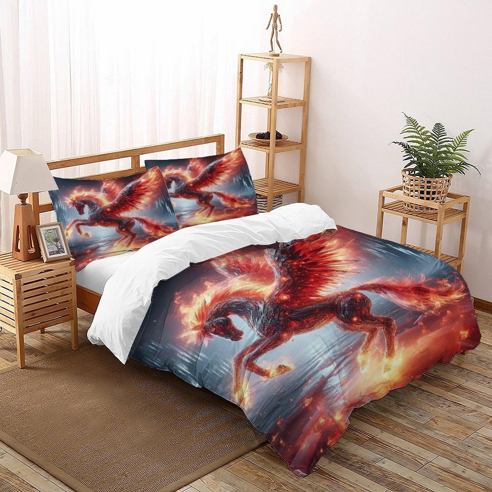 Housse de couette parure de lit super king 260x220cm animaux