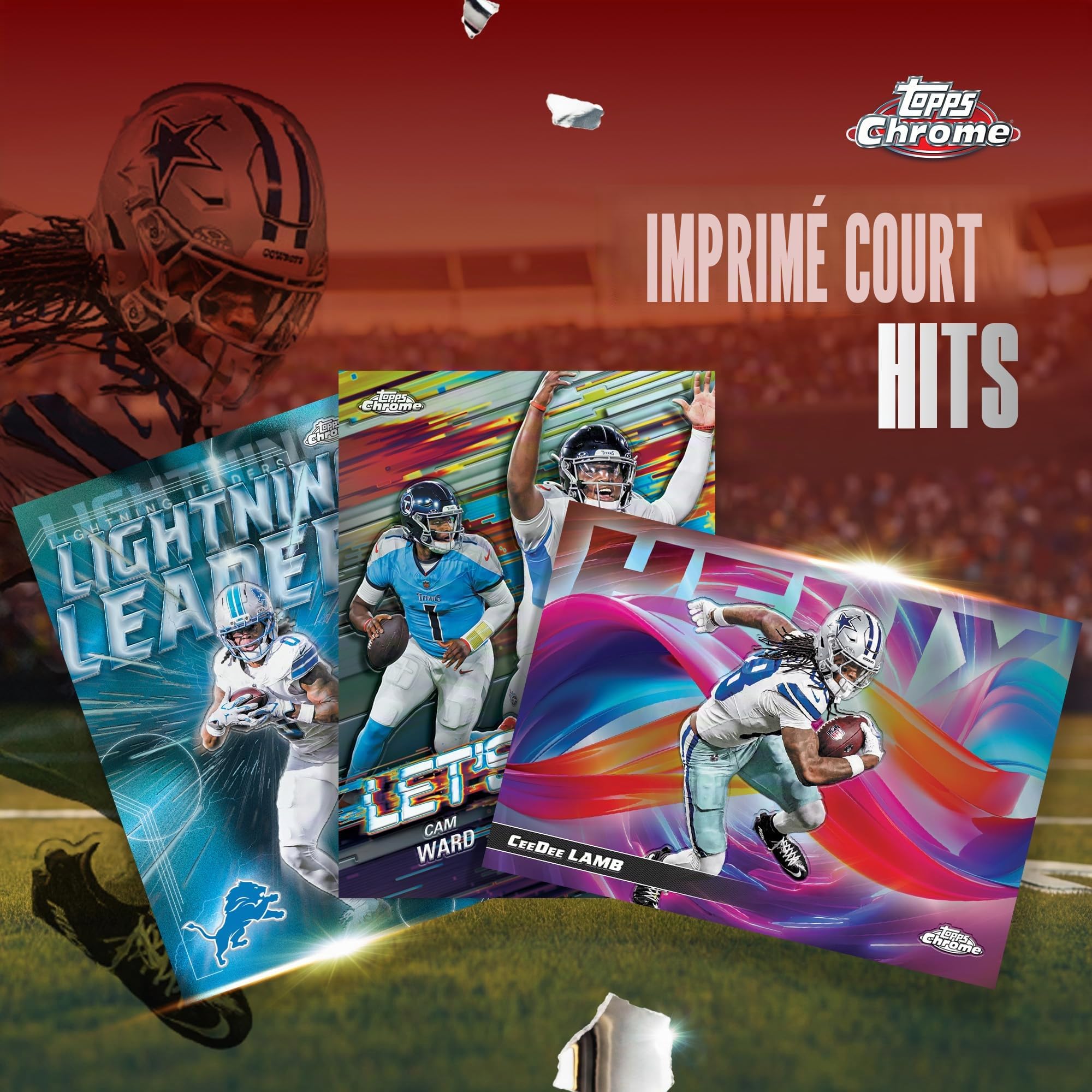 Ballon de football Topps chromé 2025 – scellé en usine – Mega Box