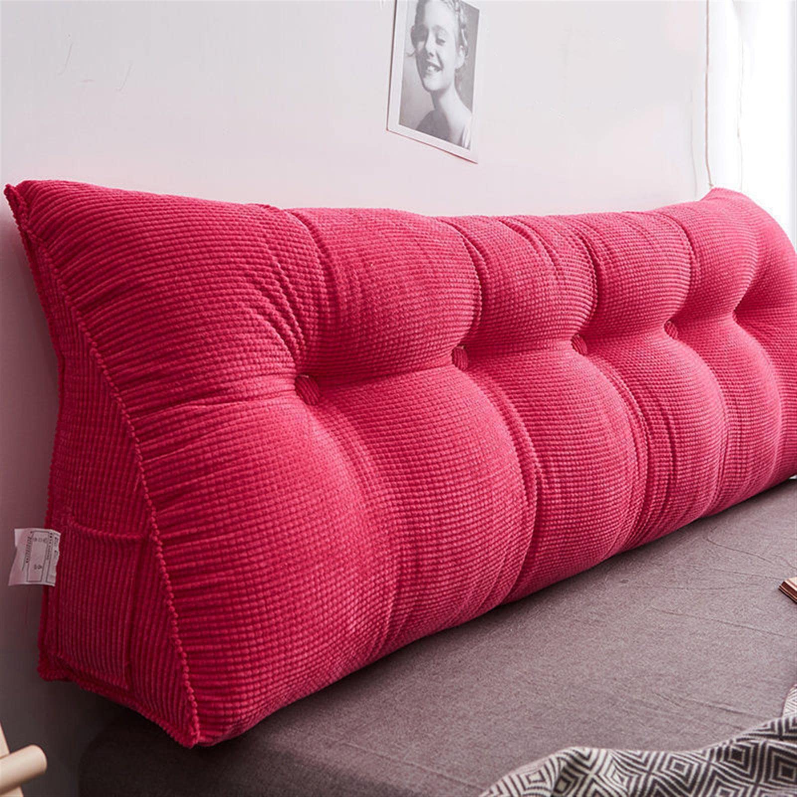 UIHECTA Triangular Headboard Pillow,Bed Rest Positioning Support Pillow for Reading,Bedside Cushion,Triangle Double Sofa Large Back,Wedge Headboard Pillow with Removable Cover,05,180×50×20cm