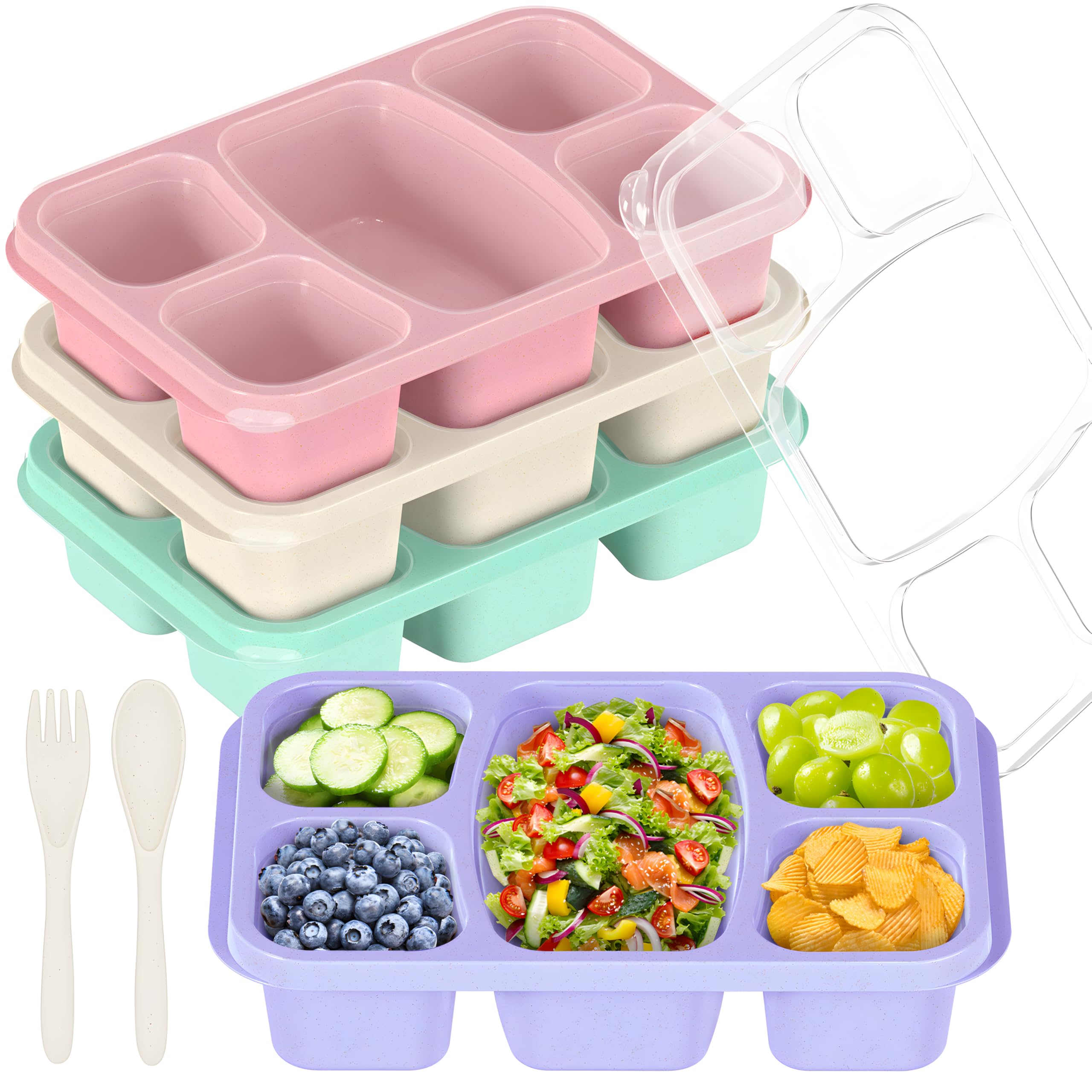 Bento Box Adult Lunch Box - 4 Pack, 5…