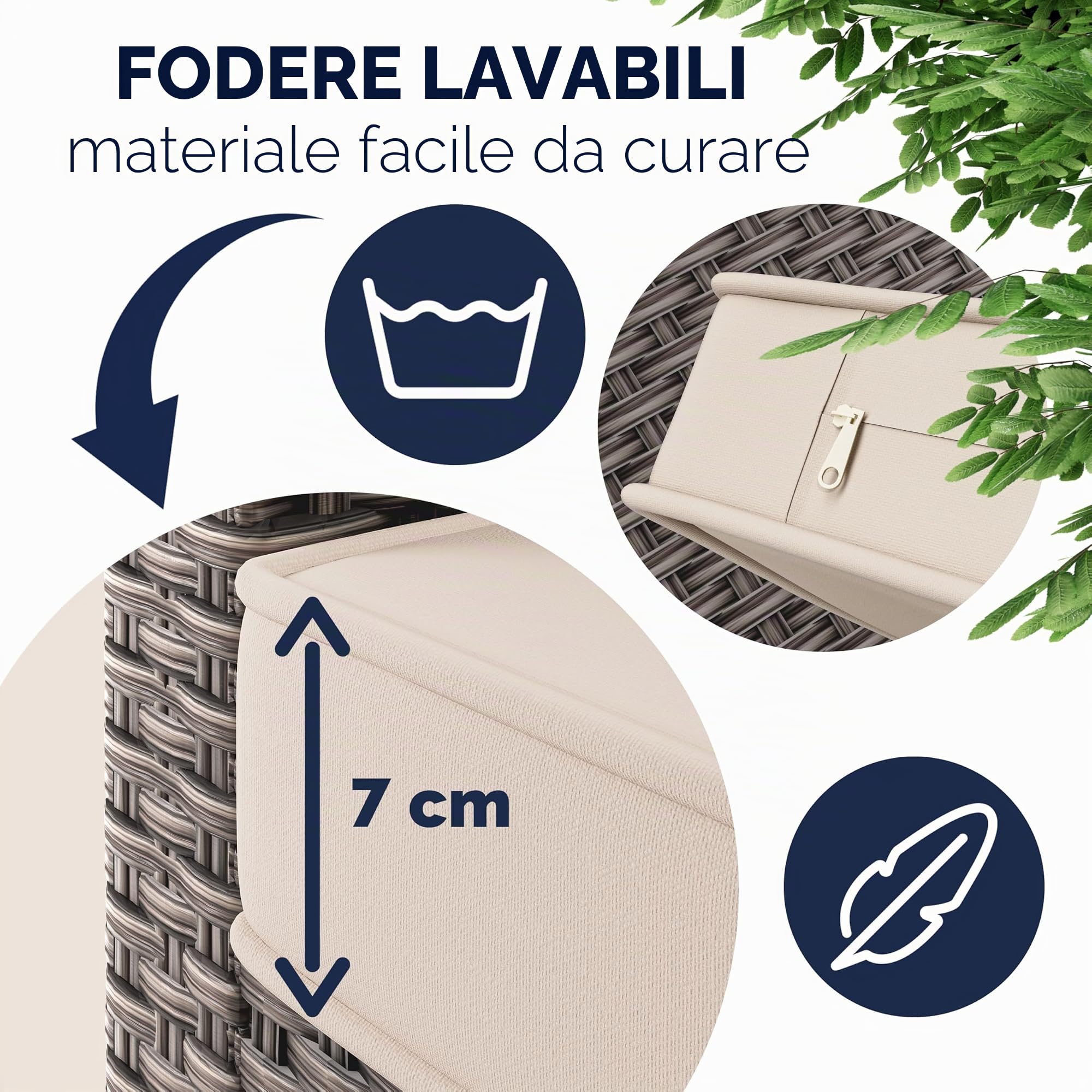Casaria Set di Mobili Outdoor Salottino Esterno Polyrattan Lounge Tavolo da Pranzo Panca ad angolo 2 Sedie da Giardino