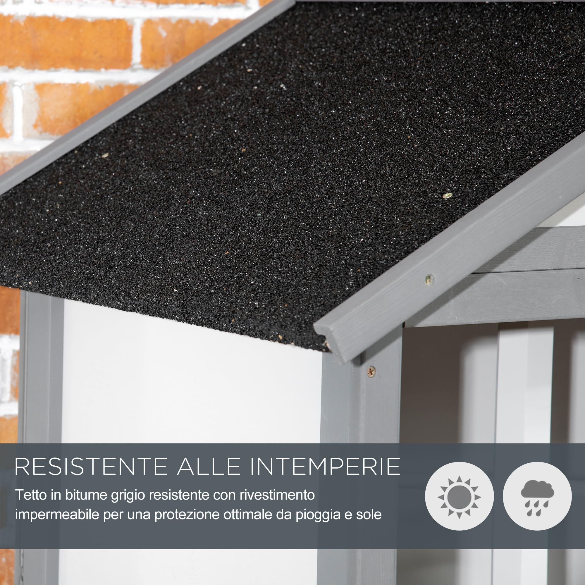PawHut Gabbia per Uccelli da Esterno in Legno di Abete e Metallo, Voliera per Uccelli a 3 Aperture con Blocco, 4 Posatoi e Vassoio Rimovibile, 80.5x57x153 cm, Grigio Chiaro