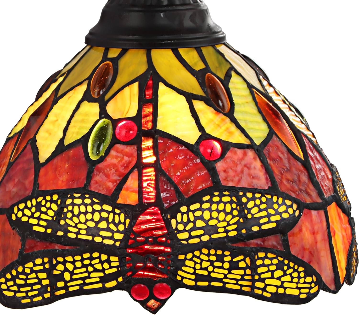 Chloe Lighting Empress Dragonfly Tiffany-Style Dark Bronze 1 Light Wall Sconce 8" Wide, Multicolor, 7.87 x 9.65 x 12.6