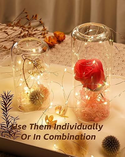 Miniatura 8 de ZENS Juego de 12 jarrones de cristal pequeños modernos para centro de mesa de boda, florero pequeño soplado más grueso para flores, decoración de