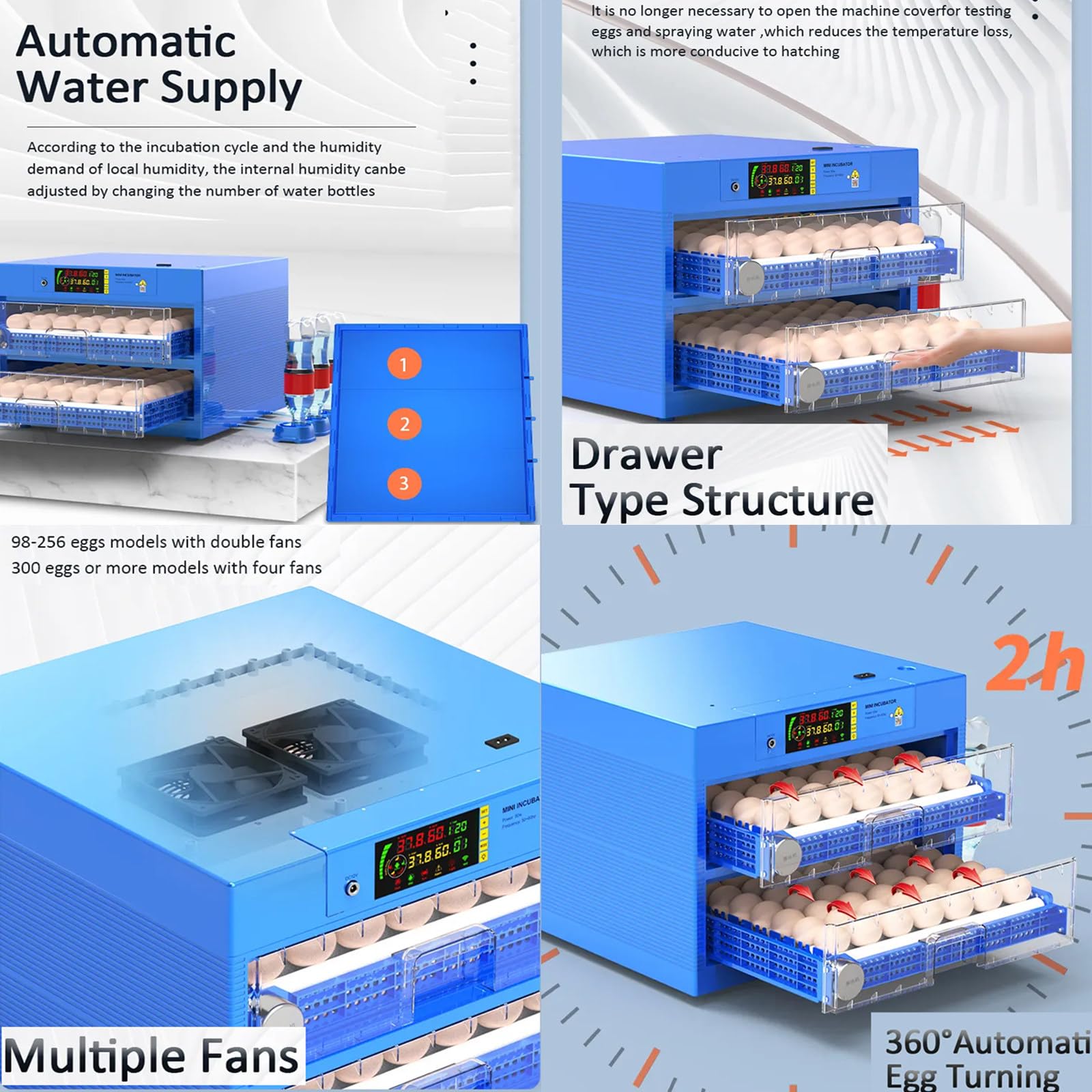 Incubatrice Uova Automatica Per 16 Uova - Controllo Temperatura, Giro Automatico E Ricarica Acqua
