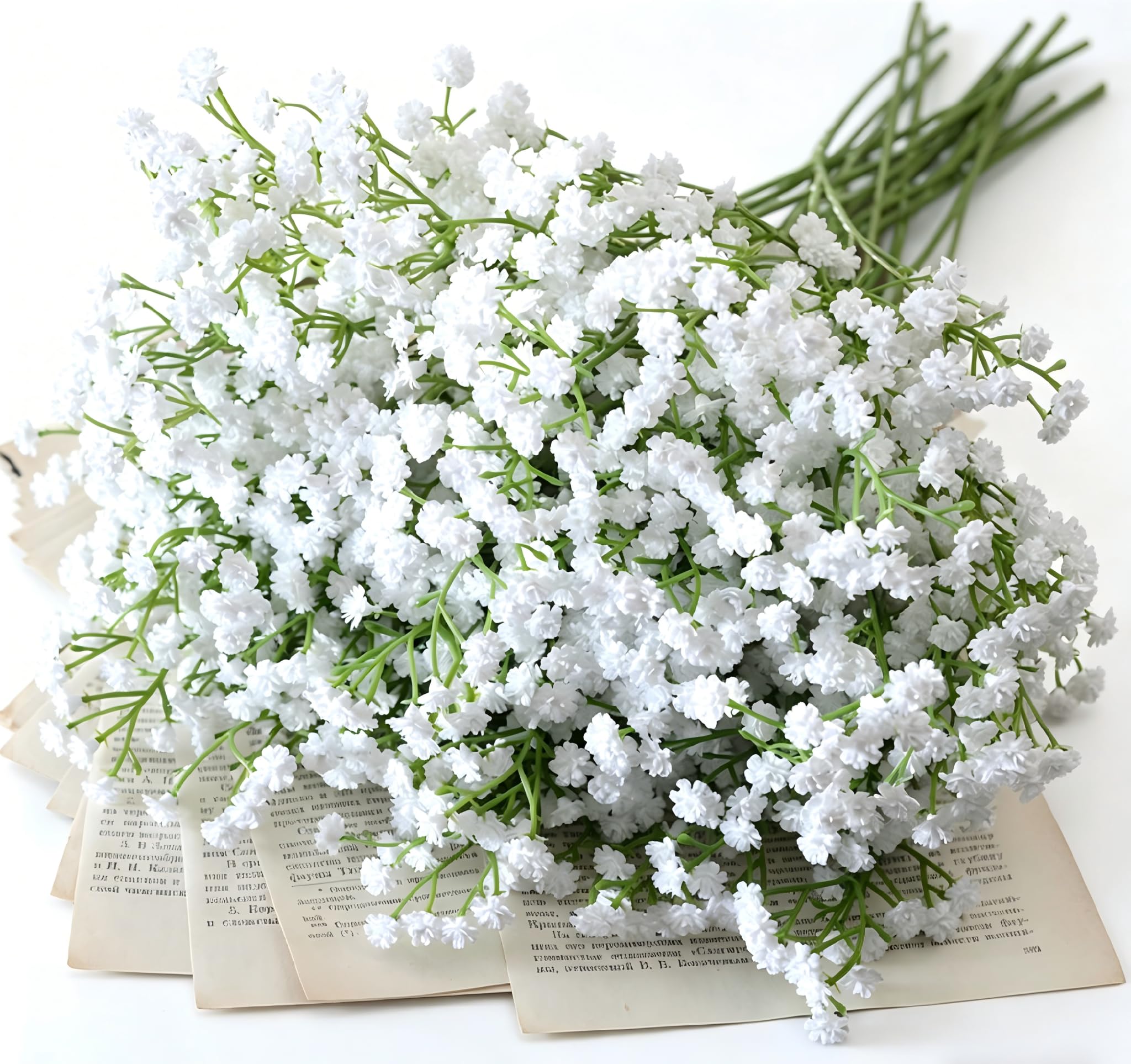 PNSXING Artificial Gypsophila White Baby Breath, 12 Pcs, PU Material