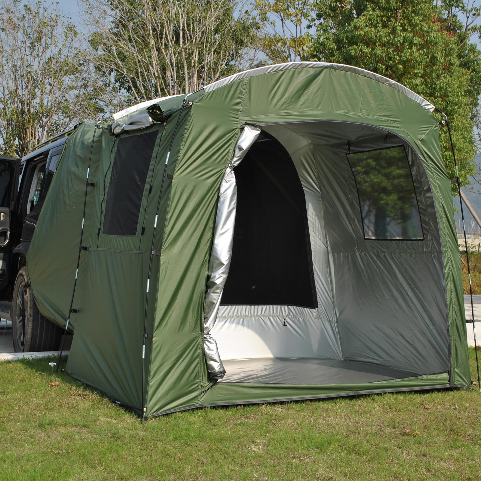 Heckzelt Auto, Autozelt Heckklappe mit Moskitonetz Fenster | PU4000 Wasserdichtes Oxford-Gewebe, UV-BestäNdige GeräUmig, Bietet Platz für 2 Personen, für Camping- und Roadtrips