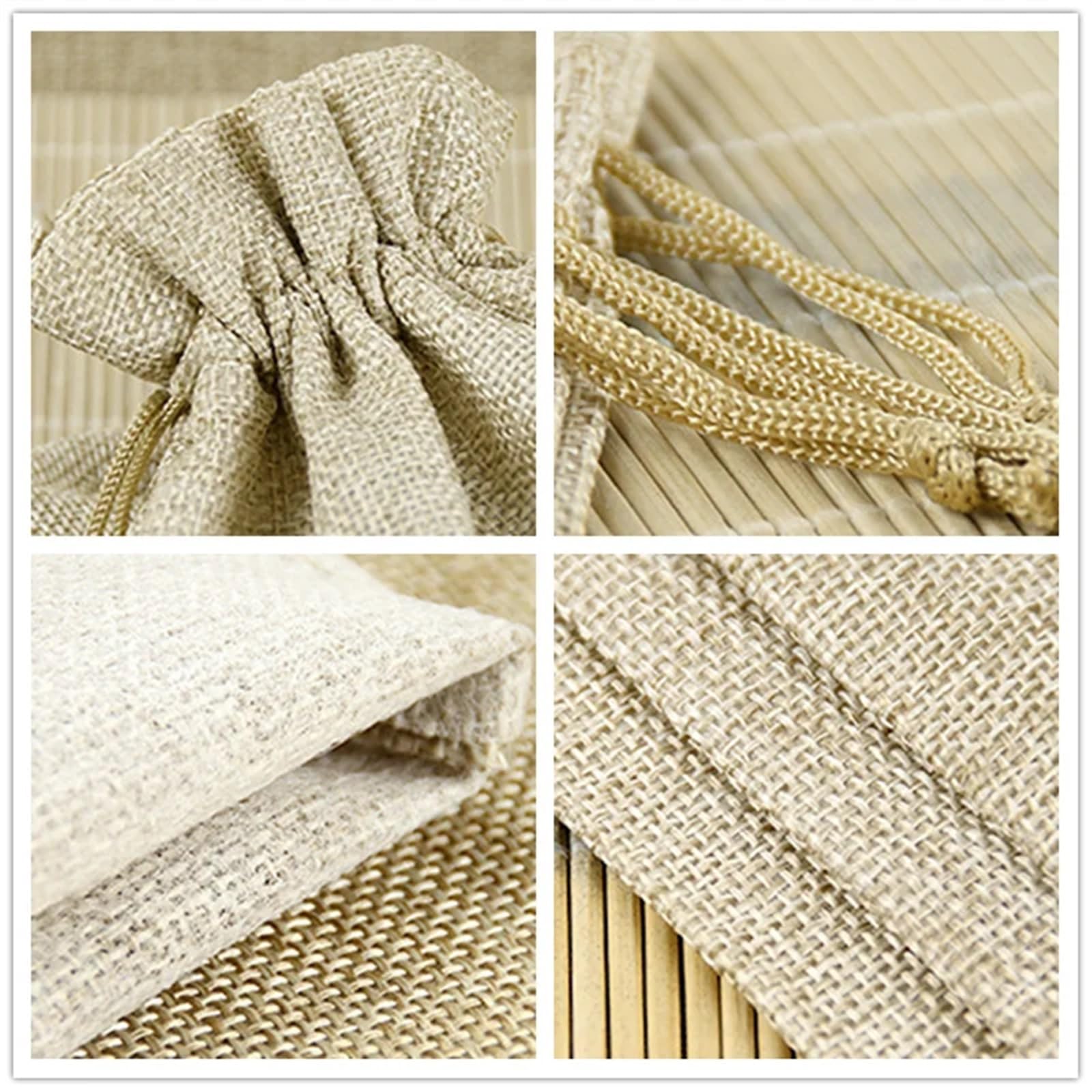 Geschenkbeutel 50 Stück kleine Jutebeutel for Hochzeiten mit Papieranhängern, Party-Geschenkbeutel mit Kordelzug, Schmuckpaket-Säcke(10x14cm(50pcs))