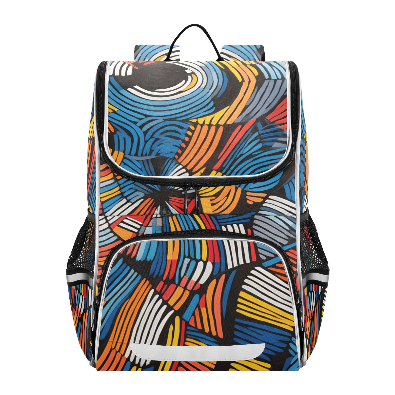 Abstract Pattern School Backpack for Boys Girls Elementary School Bookbag Travel Bag Daypack for Students