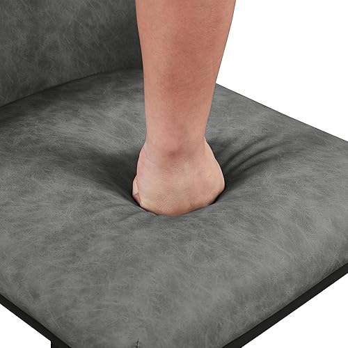 Miniatura 8 de Yaheetech Taburetes de bar de altura de mostrador de 24 pulgadas, juego de 2 sillas de bar de cuero, taburetes de bar tapizados modernos con