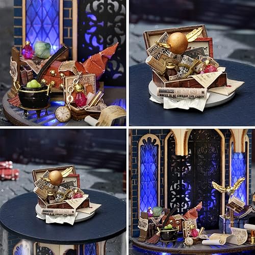 Miniatura 4 de Roroom Kit de casa de muñecas en miniatura y muebles mini casa de muñecas 3D de madera con cubierta a prueba de polvo y LED idea creativa de