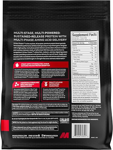 Miniatura 3 de Proteína de suero en polvo  Polvo de proteína MuscleTech Phase8  Mezcla de proteína de suero y caseína en polvo  Batidos de proteína de liberación