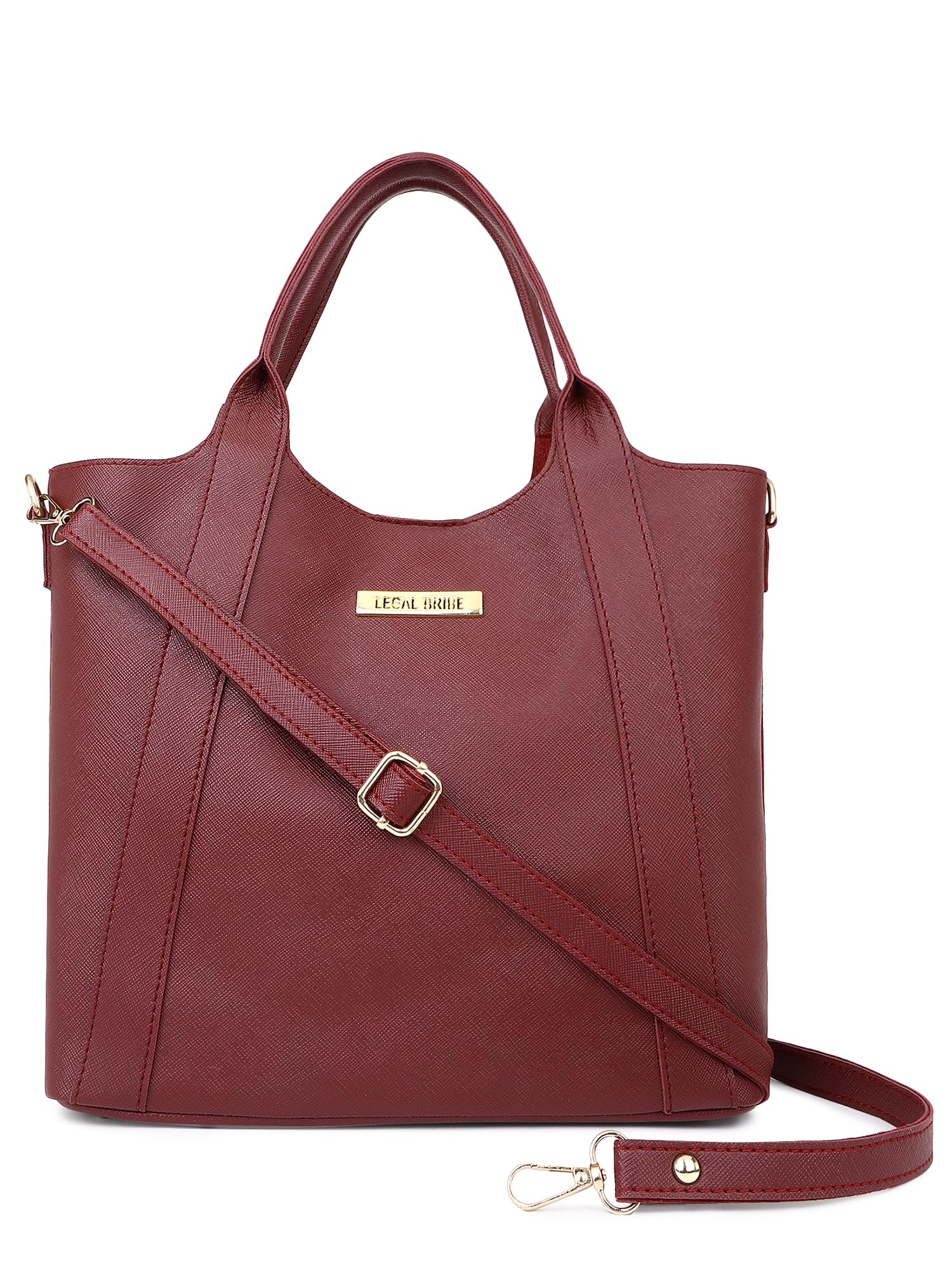 LEGAL BRIBE Womens Trendy Textured Hand-held Bag (Maroon) (B0CSWKD861) Amazon Price History, Amazon Price Tracker