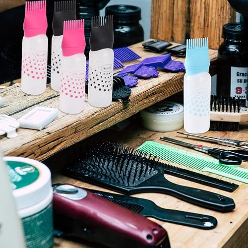 Miniatura 8 de minkissy Botella aplicadora de peine de raíz, paquete de 3 aceites para el cabello para el crecimiento del cabello, aplicador de botella, cepillo,