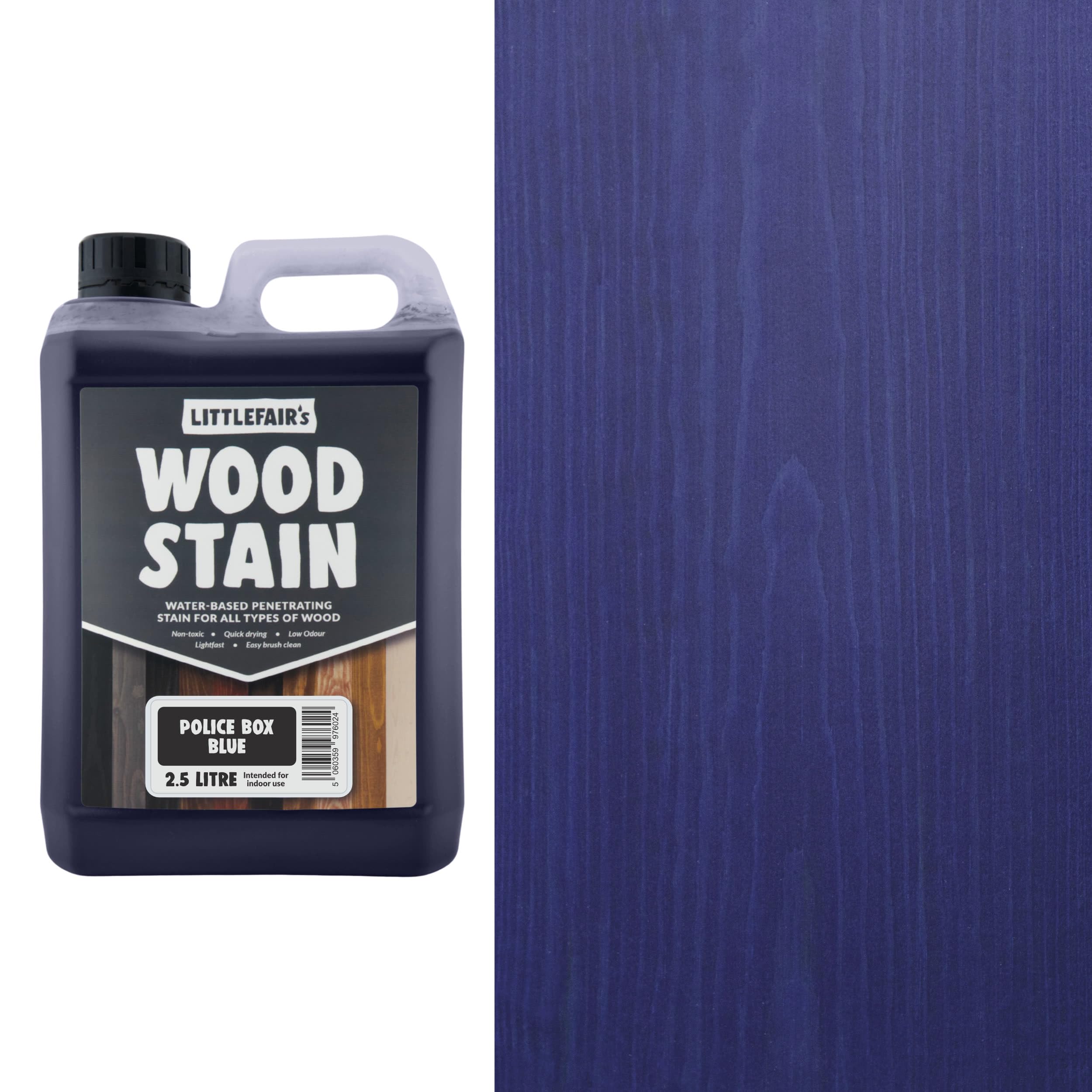 Wood Stain Water-BasedPolice Box Blue2.5  LtrLittlefair's from B&Q