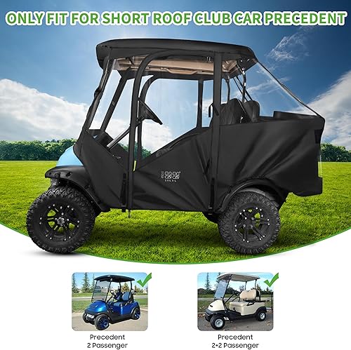 Miniatura 7 de 10L0L Upgrade 4 Passengers Golf Cart Enclosure for Club Car Precedent - Short Roof Deluxe 600D Enhanced Waterproof Transparent Golf Cart Driving