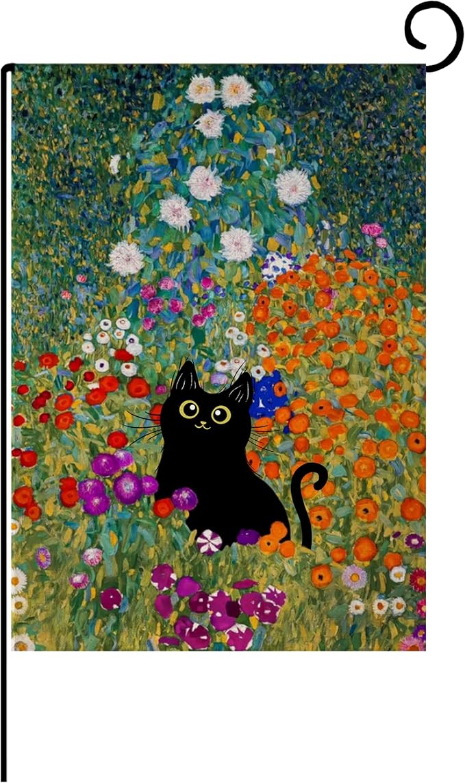 Amazon.com: BLKWHT Spring Cat Garden Flag 12x18 Vertical Double Sided ...